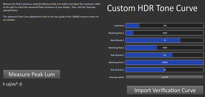 Custom HDR Tone Mapping Curve