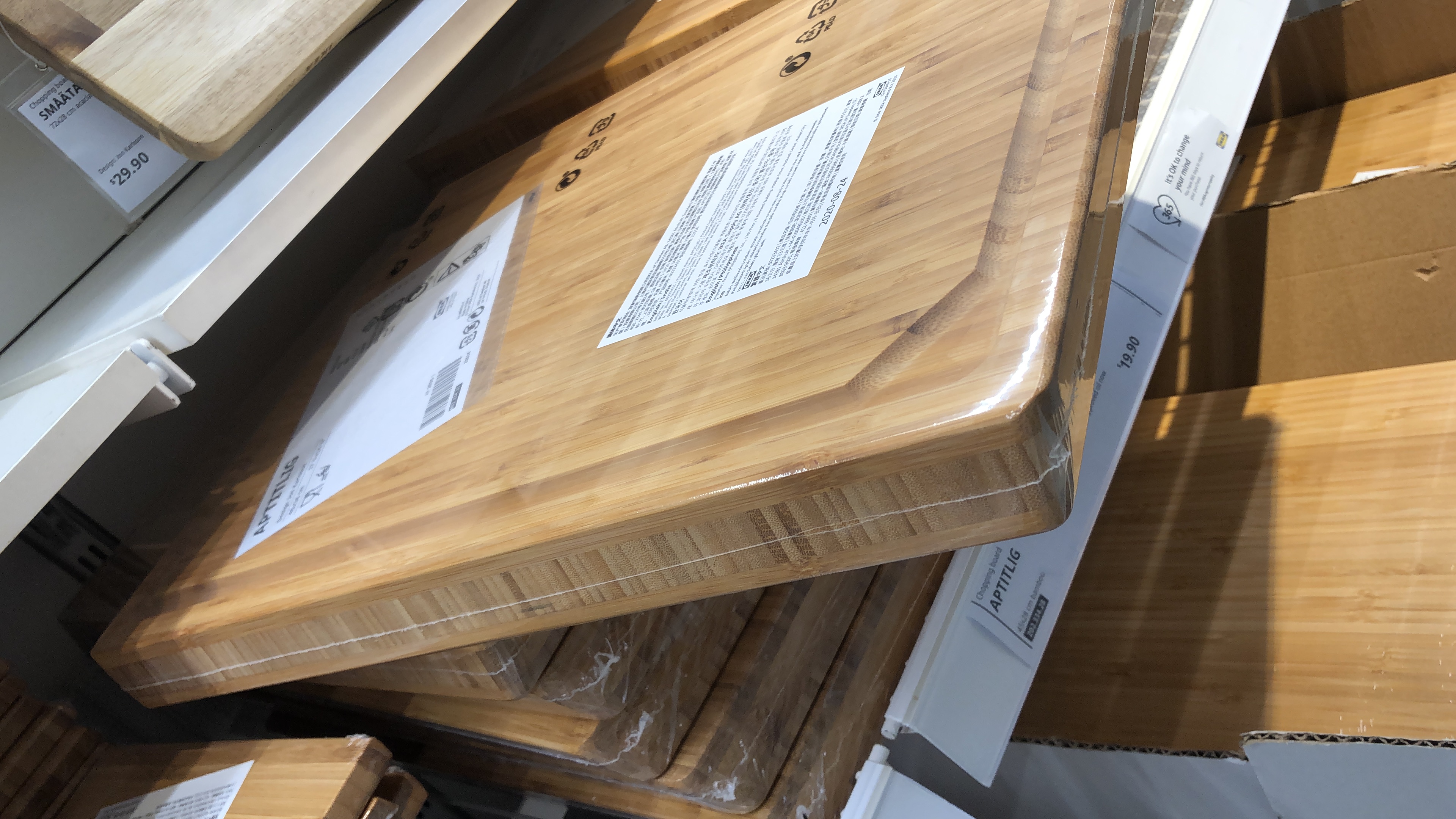 APTITLIG Chopping board, bamboo, Length: 9 ½ - IKEA